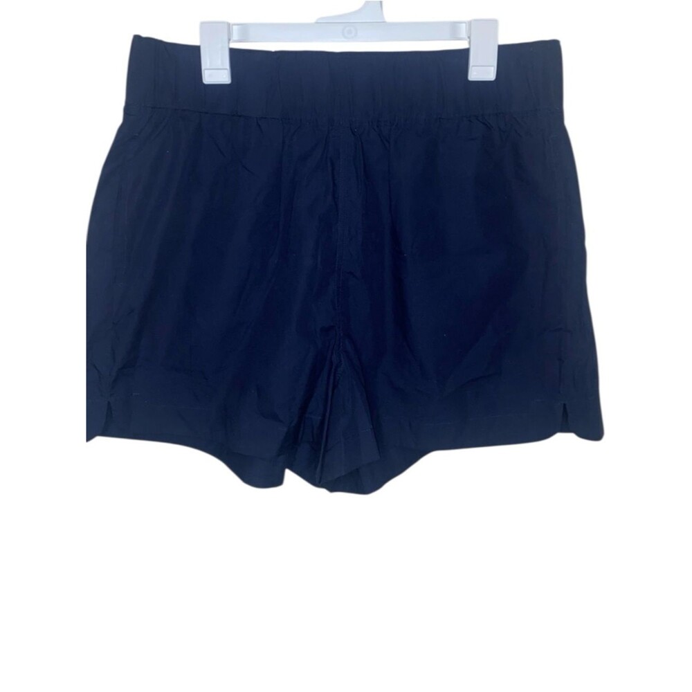 QUINCE Navy Blue 100% Organic Cotton Poplin Pull On Shorts - Picture 3 of 6